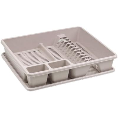 Plasticforte Afwas afdruiprek - taupe - kunststof - 48 x 38 x 9 cm - met lekbak Plasticforte Afwas afdruiprek - taupe - kunststof - 48 x 38 x 9 cm - met lekbak