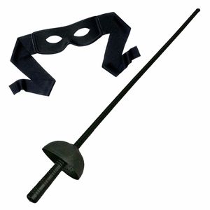 Zorro verkleed set zwart masker met Sabel 60 cm