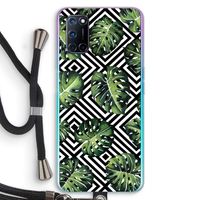 Geometrische jungle: Oppo A52 Transparant Hoesje met koord