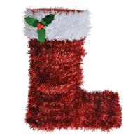 Clayre & Eef Kerstdecoratie Laars 22 cm Rood Kunststof Rood