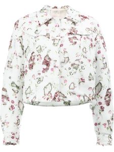 Giambattista Valli veste à fleurs - Blanc