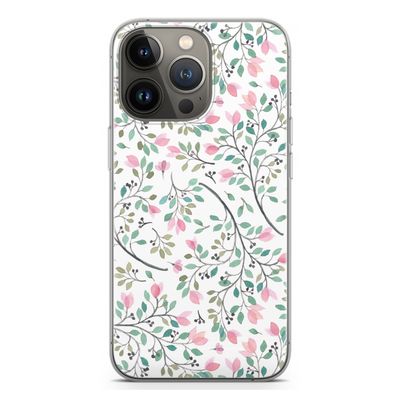Sierlijke bloemen: iPhone 13 Pro Transparant Hoesje