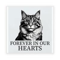 Herdenking cadeau tegel kattenliefhebber - Maine Coon kat/poes - zwart/wit - keramiek - 15 cm Herdenking cadeau tegel kattenliefhebber - Maine Coon kat/poes - zwart/wit - keramiek - 15 cm