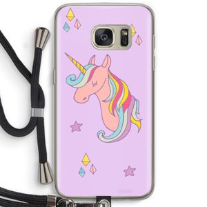 Roze eenhoorn: Samsung Galaxy S7 Transparant Hoesje met koord