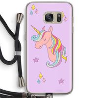 Roze eenhoorn: Samsung Galaxy S7 Transparant Hoesje met koord
