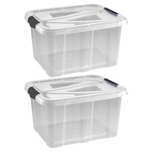 2x Stuks opberg boxen/opbergdozen 30 liter 49 x 39 x 26 cm kunststof