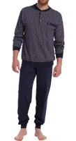 Robson Heren pyjama tricot - Blue Square