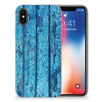 Apple iPhone X | Xs | Bumper Hoesje | Wood Blue