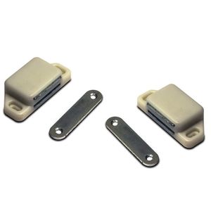 4x stuks magneetsnapper / magneetsnappers met metalen sluitplaat wit 6 x 5,4 x 2,6 cm