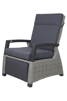 Qopps Orlon lounge tuinstoel, gasveer verstelbaar met voetstuk Cloudy Grey