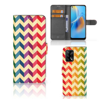 OPPO A74 4G Telefoon Hoesje Zigzag Multi Color - thumbnail