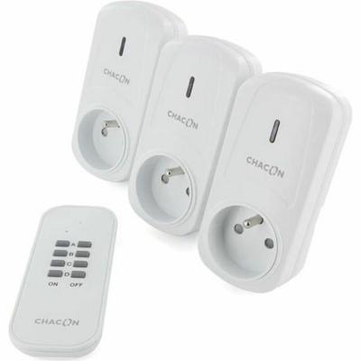 Socket set with remote control Chacon (3 Stuks)