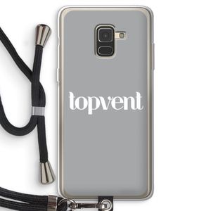 Topvent Grijs Wit: Samsung Galaxy A8 (2018) Transparant Hoesje met koord