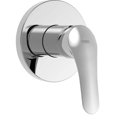 Douchekraan Tres Base Plus | Inbouw | Mengkraan | Excl.Inbouwdeel | 1-weg | Rond | Chroom
