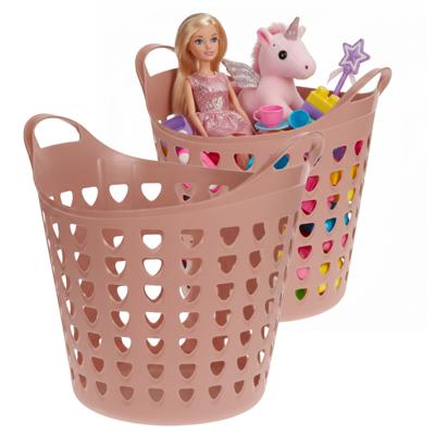 Storage solutions Speelgoedmand - 2x - oud roze - 26 liter - kunststof - 40 x 41 cm
