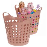 Storage solutions Speelgoedmand - 2x - oud roze - 26 liter - kunststof - 40 x 41 cm