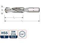 Rotec Spiraalboor hss 6.8mm (m8) 1/4" bit opname