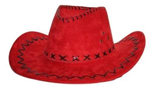 Hoed Cowboy suede rood