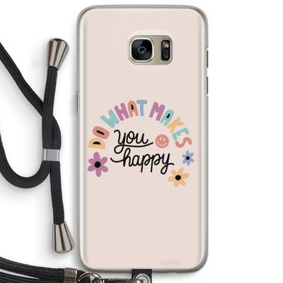 Happy days: Samsung Galaxy S7 Edge Transparant Hoesje met koord