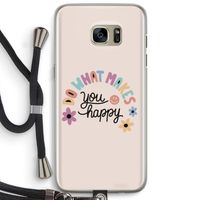Happy days: Samsung Galaxy S7 Edge Transparant Hoesje met koord