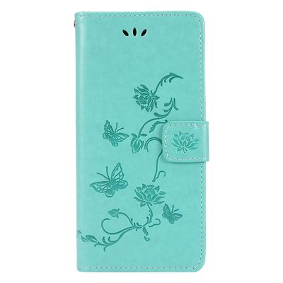 Shop4 - Samsung Galaxy A02s Hoesje - Wallet Case Vlinder Patroon Groen