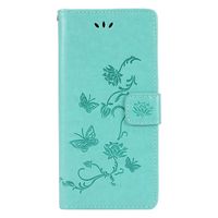 Shop4 - Samsung Galaxy A02s Hoesje - Wallet Case Vlinder Patroon Groen - thumbnail