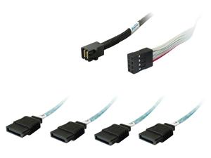 Highpoint 8643-4SATA-1M Serial Attached SCSI (SAS)-kabel 12 Gbit/s Zwart