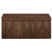 Frozen 3D Badmeubelset 100 cm - Greeplijst in Kleur - Wastafel Onderkast met Bovenblad Dark Oak