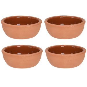 4x Tapas schaaltjes 150 ml terracotta 10 x 4 cm