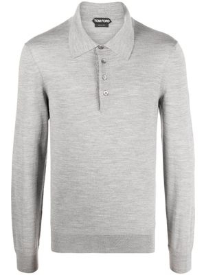 TOM FORD polo en laine à manches longues - Gris
