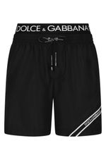 Dolce & Gabbana short de bain à taille à logo - Noir - thumbnail