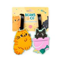 Beans & Co Katten PVC Kofferlabel Set van 2