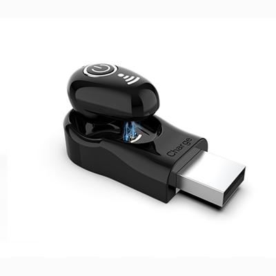 S650 Second Generation Charging Base Mini Bluetooth Earphone Wireless Earbuds Business Invisible Handsfree In-Ear Earphones with Mic(Black)