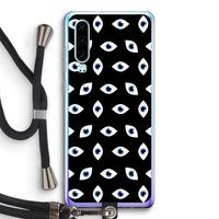 Eyes pattern: Huawei P30 Transparant Hoesje met koord