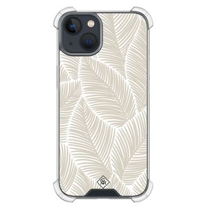 iPhone 13 mini shockproof hoesje - Palmy leaves beige