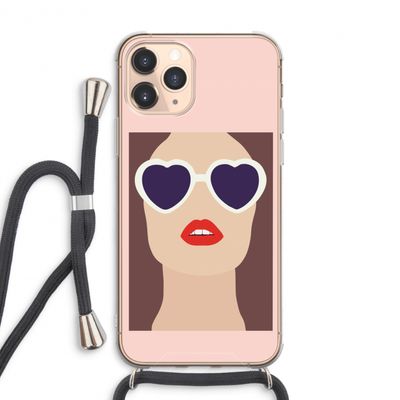 Red lips: iPhone 11 Pro Max Transparant Hoesje met koord