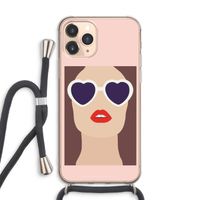Red lips: iPhone 11 Pro Max Transparant Hoesje met koord