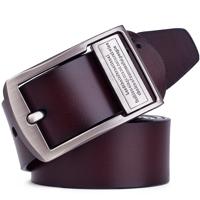 Mannen PIN Buckle lederen riem puur lederen broek riem Riemlengte: 125cm (bruin)