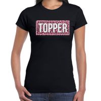 Topper fun tekst t-shirt zwart voor dames - thumbnail