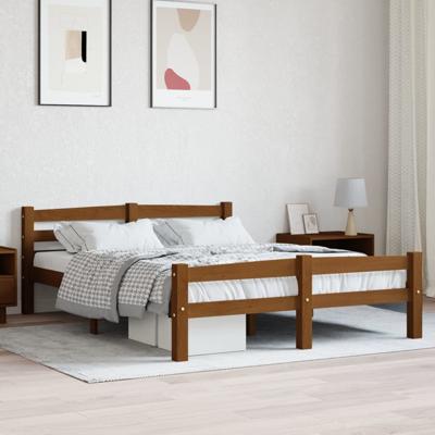 Bedframe massief grenenhout honingbruin 120x200 cm