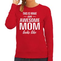 Awesome mom / moeder cadeau trui rood dames - thumbnail