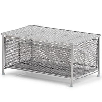 Keuken/keukenkast organizer uitschuifbaar - zilver - 26 x 41 x 20 cm - metaal