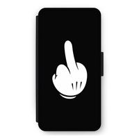 Middle finger black: iPhone 11 Flip Hoesje
