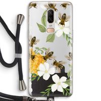 No flowers without bees: OnePlus 6 Transparant Hoesje met koord