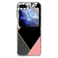 Samsung Galaxy Z Flip 6 | TPU Hoesje | Zwart Roze Vormen
