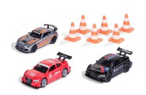 Siku cadeauset Race Mercedes-AMG GT4 Audi RS 5 Racing en BMW M4 incl. 6 verkeerskegels speelgoedauto's metaal/kunststof multicolor met sportvelgen en achtervleugels