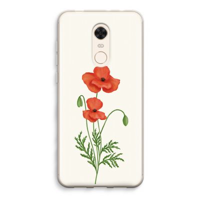 Red poppy: Xiaomi Redmi 5 Transparant Hoesje