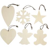 Creativ Company Versier je houten kersthangers, 6st.
