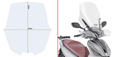 GIVI Windscherm, moto en scooter, D6113ST Verhoogd transparant