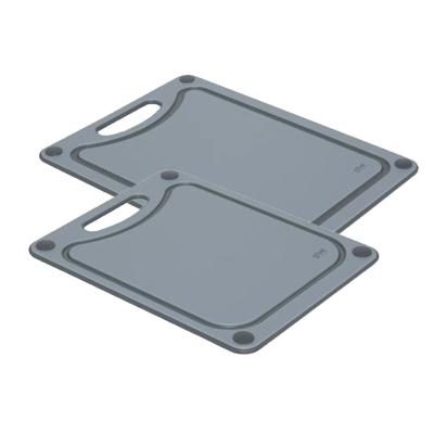 Keuken Snijplanken 2x stuks - grijs - kunststof - 27 x 37/24 x 30 cm - Keuken voedsel bereiden